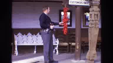 New Mexico USA (1973): Police Outside A Building