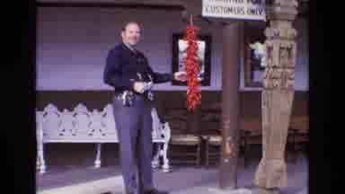 New Mexico USA (1973): Person Standing In Front Of A Place Of Business