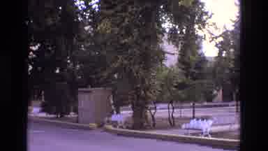 New Mexico USA (1973): People Walking Near To Road Next To Grassy Area And