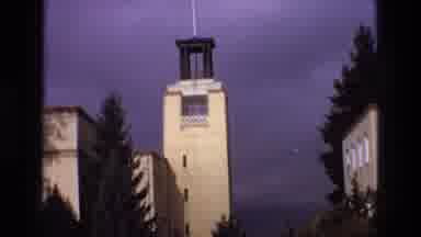 New Mexico USA (1973): Tall Building Reaching Towards Sky