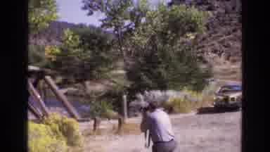 New Mexico USA (1973): Old Fashioned Bridge Made Completely Of Wood Stretching
