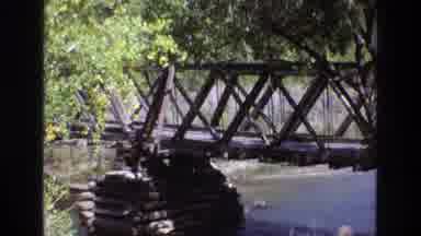 New Mexico USA (1973): Wooden Bridge Over Small River