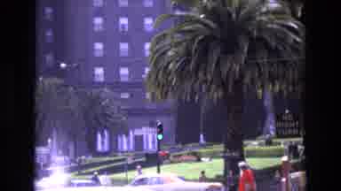 San Francisco California USA (1973): Beautiful Palm Trees People Walking In A Busy