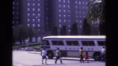 San Francisco California USA (1973): Bus Turning In Front Of Building