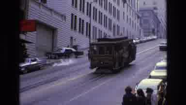 San Francisco California USA (1973): Trolley Going Up A Hill