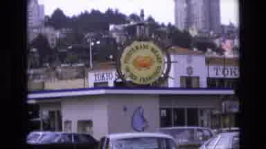 San Francisco California USA (1973): Sky Blue Crab Wheel Flag Waving Coastal