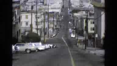San Francisco California USA (1973): Steep Road With Building And Cars