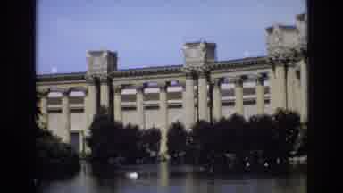 San Francisco California USA (1973): Columns Amid Foliage And A Body Of Water