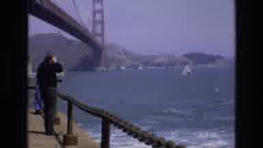 San Francisco California USA (1973): Single Man Under The Bay Bridge Found Wagon
