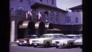 Colorado Springs Colorado USA (1974): Cars Fill A Parking Lot In Front Of A