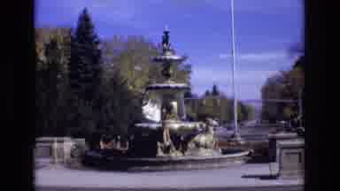 Colorado Springs Colorado USA (1974): Fountains Create Focus Points Along Streets