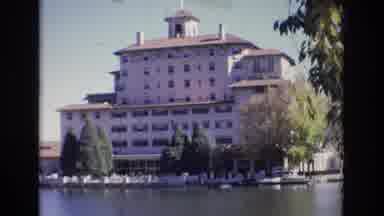 Colorado Springs Colorado USA (1974): Water Boats Outside Mansion Fence Trees