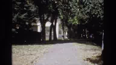 Colorado Springs Colorado USA (1974): Shady Walkway Through Trees Building In