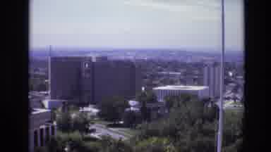 Denver Colorado USA (1974): Photographer On Balcony Overlooking City Downtown City