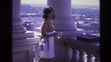 Denver Colorado USA (1974): Girl Smiling Enjoying The Sun Walking Towards A Man