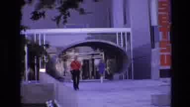 Denver Colorado USA (1974): Man Red Shirt Walking On Sidewalk Near Office And