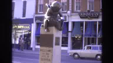 Denver Colorado USA (1974): A Statue That Reads "Welcome To The City Of Denver"