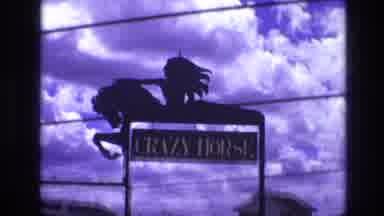 South Dakota USA (1974): Marble Statue Of Man Riding Horse Pointing Then