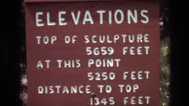 South Dakota USA (1974): Up Close Footage Of A Sign Stating Different Elevation Of