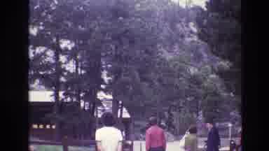 South Dakota USA (1974): People Camping Mountain Mount Rushmore Cabin