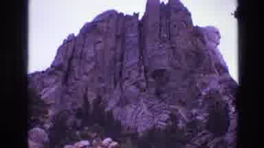 South Dakota USA (1974): Giant Rocks Mountain People Tourists Foliage Trees Green