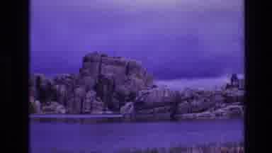 South Dakota USA (1974): Roman Style Rock Surrounded By A Bright Lake For A Good