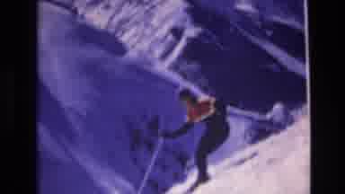Vail Colorado USA (1974): Person Skiing Down Mountain