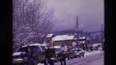 Vail Colorado USA (1974): Snow Winter Main Street Trucks Wood People Wreath