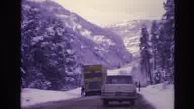 Vail Colorado USA (1974): Truck Stopped On Side Of Road In Snowy Mountains