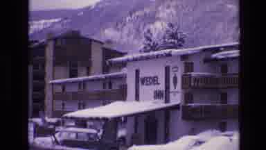 Vail Colorado USA (1974): Snow On Buildings And Mountains