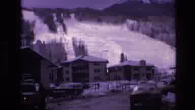 Vail Colorado USA (1974): Driving In Snow Mountain With Pink Nature