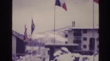 Vail Colorado USA (1974): Flags Waving In The Snow