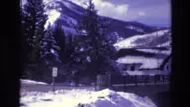 Vail Colorado USA (1974): Couple Walking Showing Great Height Of Mountain Range