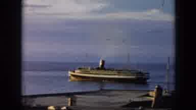 Cuba (1956): Small Passenger Steamship Leaving Port