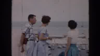 Cuba (1956): Three Friends Enjoying Beach View