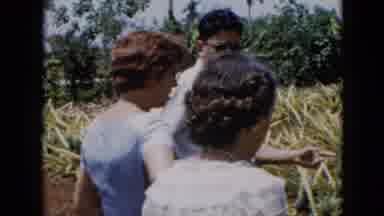 Cuba (1956): Man Talking To Two Women And Pointing To A Corn Field