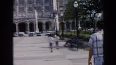 Cuba (1956): Man Children Free Skating Walking Roaming Active Fun City