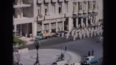 Cuba (1956): People Walking Down The Street In An Organized Fashion