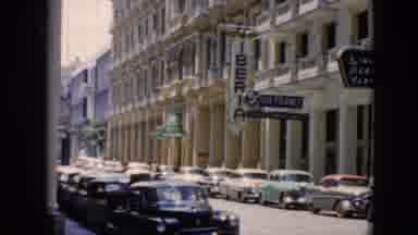 Cuba (1956): Iberia Film Footage Of 1950s Urban Street Lined With Cars