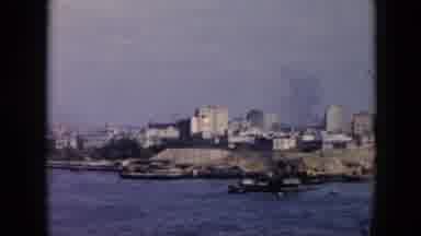 Cuba (1956): Port Of A Coastal City Quite Polluted And With Boats