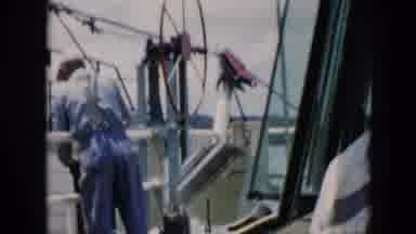 Cuba (1956): A Car Drives Onto A Ferry And Passes A Member Of The Crew