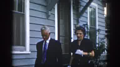 Dayton Ohio USA (1958): Man And His Wife All Dressed Up And Off They Go To Church