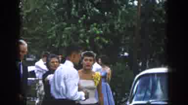 Dayton Ohio USA (1958): Marriage Yellow Flower Old Car