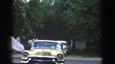 Dayton Ohio USA (1958): Retro Party Goers Head Out