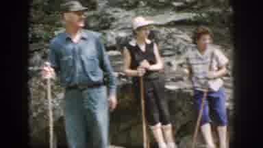 Dayton Ohio USA (1958): Hiking Near Beautiful Waterfall