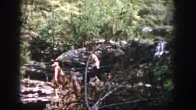 Dayton Ohio USA (1958): Walking Across The Jagged Creek Bed Trying Find My Balance