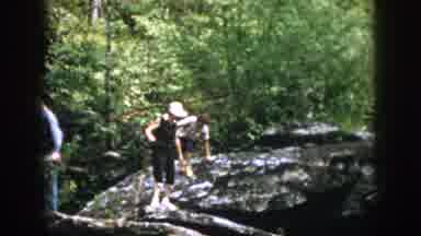 Dayton Ohio USA (1958): People Hiking On Some Rocks