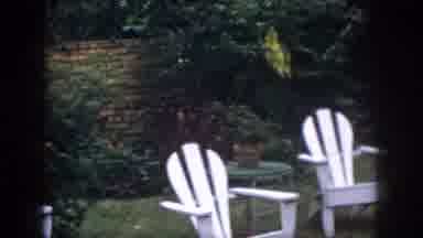 Dayton Ohio USA (1958): Arranging Chairs In The Garden