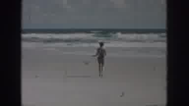New Orleans Louisiana USA (1958): Person Running On A Beach