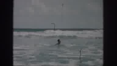 New Orleans Louisiana USA (1958): Man Swimming In The Ocean